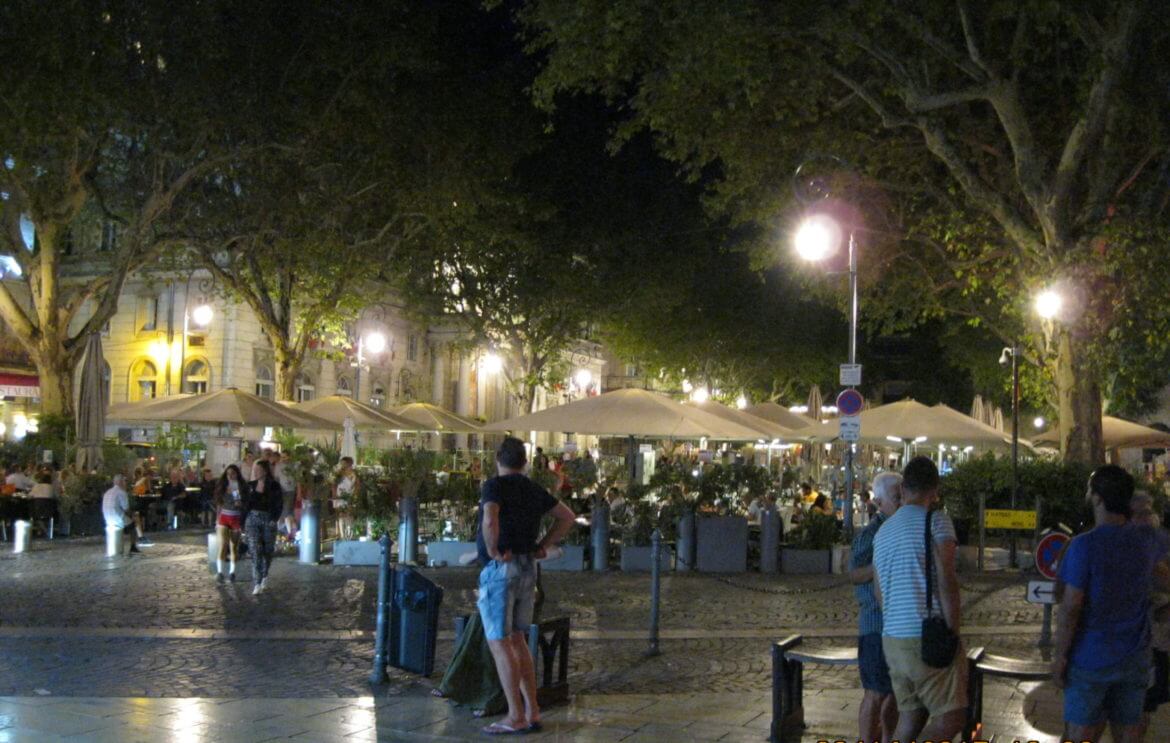 Avignon France at night